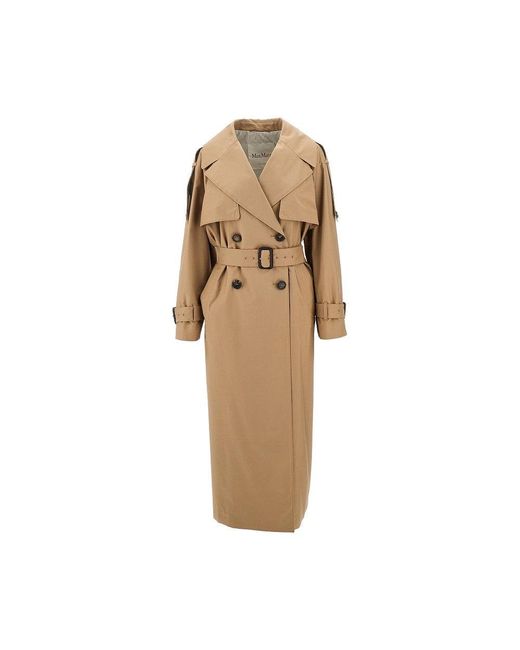 Max Mara Cube Natural Cotton-Blend Oversized Trench Coat