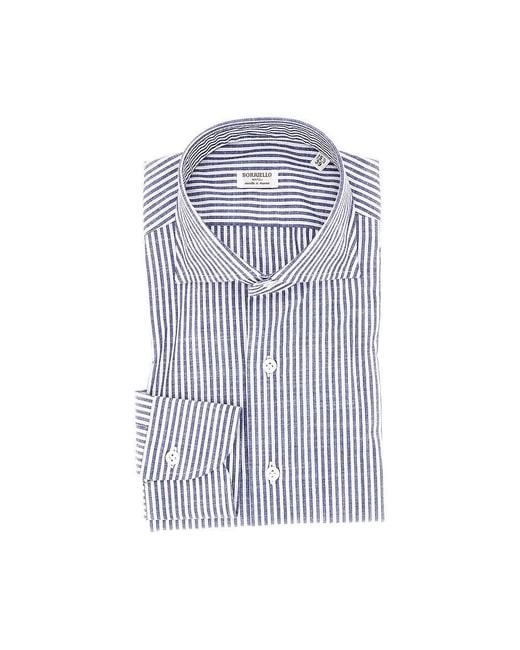 Borriello Blue Striped Cotton Shirt for men