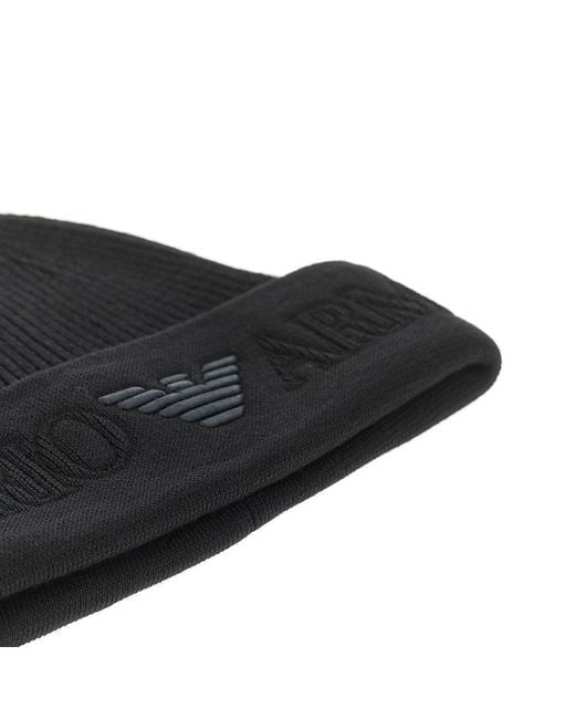 Beanie di Emporio Armani in Black da Uomo