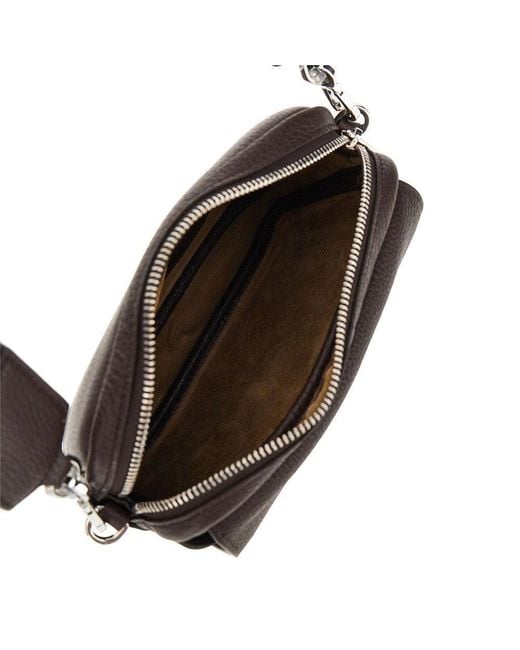 Loewe Brown Leather Small 'Messenger Pebble' Bag for men