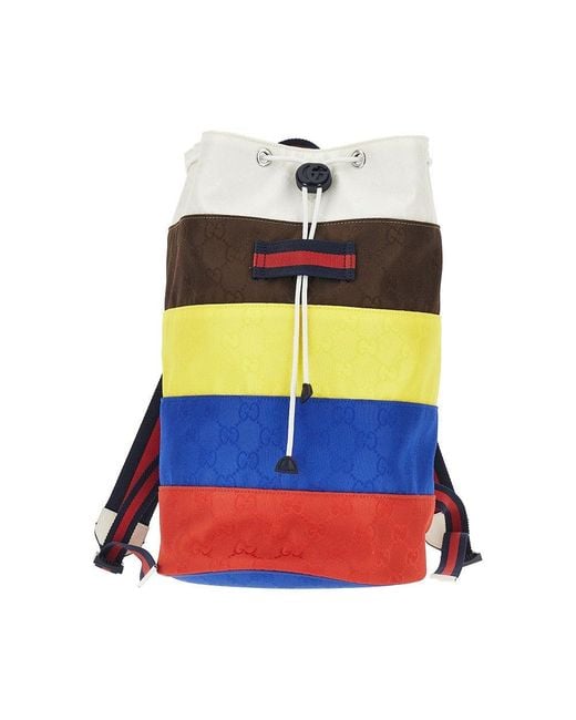 Gucci Multicolor Multicoloured Gg Nylon Backpack for men