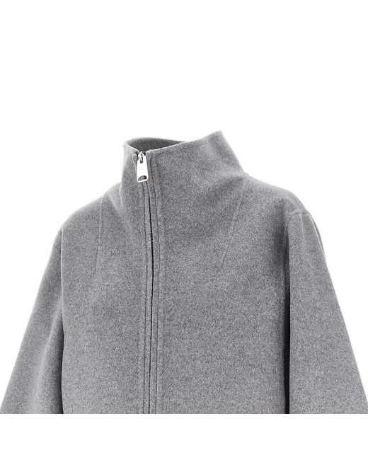 Khaite Gray 'Garret' Wool Double Oversized Jacket