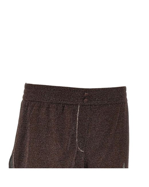 Oseree Brown 'Lumière' Lurex Jersey Shorts