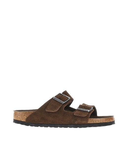 Birkenstock Brown 'Arizona' Suede Leather Sandals for men
