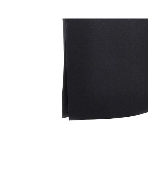 Fendi Black Grain De Poudre Wool And Silk Midi Skirt