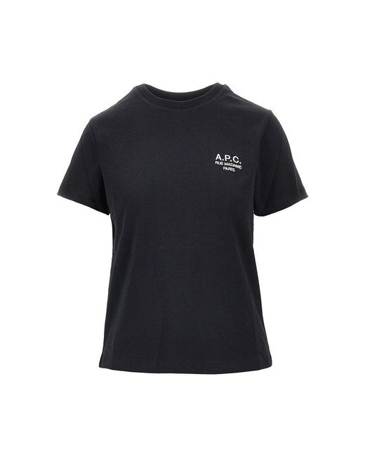 A.P.C. Black A. P.C. Jersey T-Shirt With Logo Embroidery