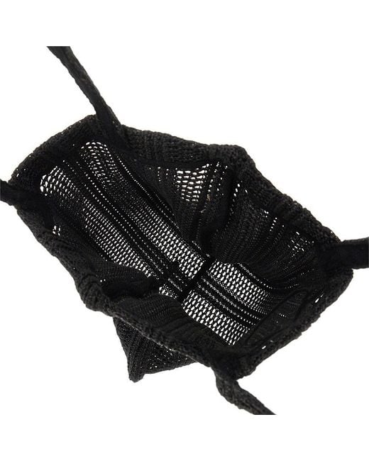 Pinko Black Medium Faux Raffia Easy Tote Bag