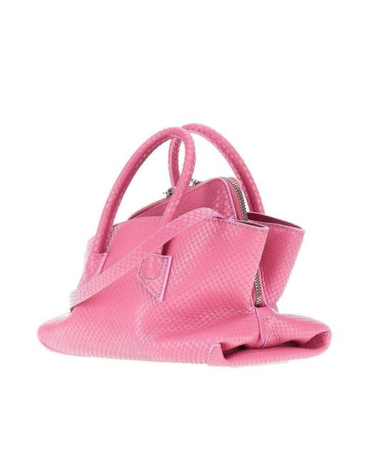 The Attico Pink Leather Mini 'La Passeggiata' Bag