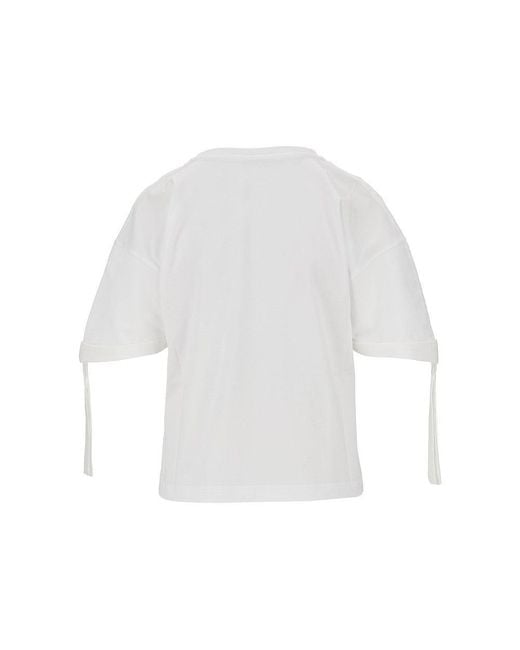 Givenchy White Jersey T-Shirt With Logo Embroidery