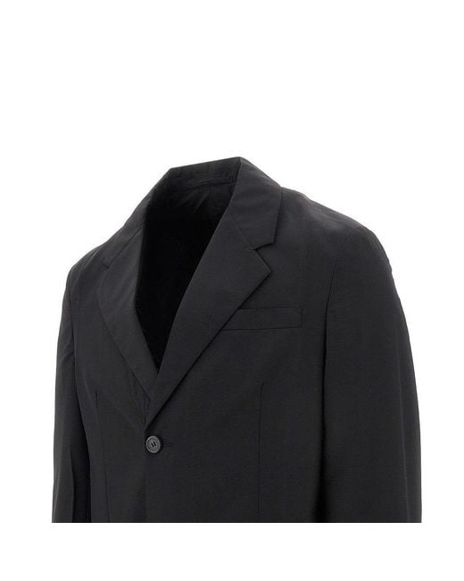 Prada Black Wool-Blend Single-Breasted Jacket for men