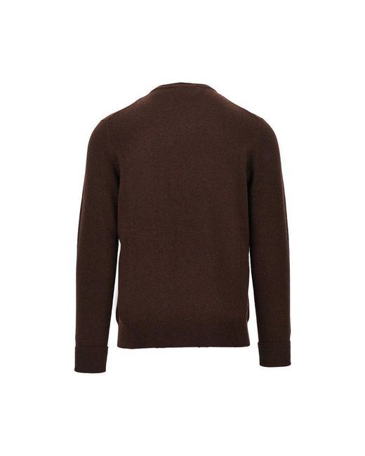 Ballantyne Brown Cashmere Crewneck Sweater for men
