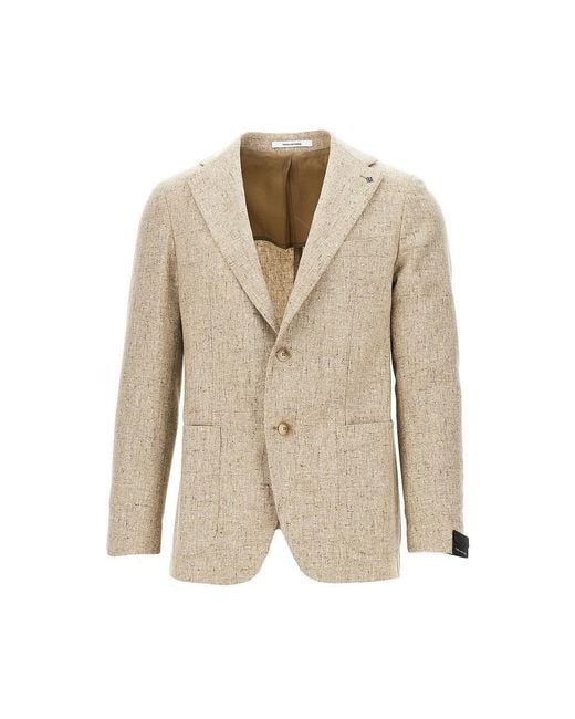 Tagliatore Natural Mouliné Virgin Wool Single-Breasted Jacket for men