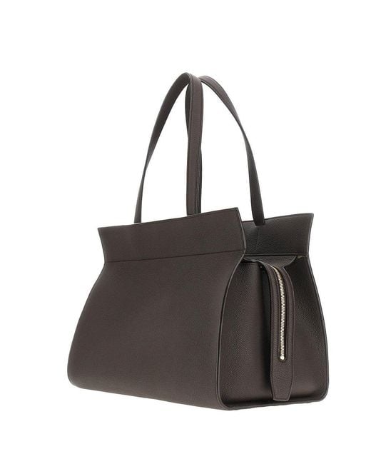 Khaite Black 'Crosby' Grained Leather Bag