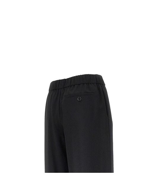 Loewe Black Wool Pants With Elasticated Waist