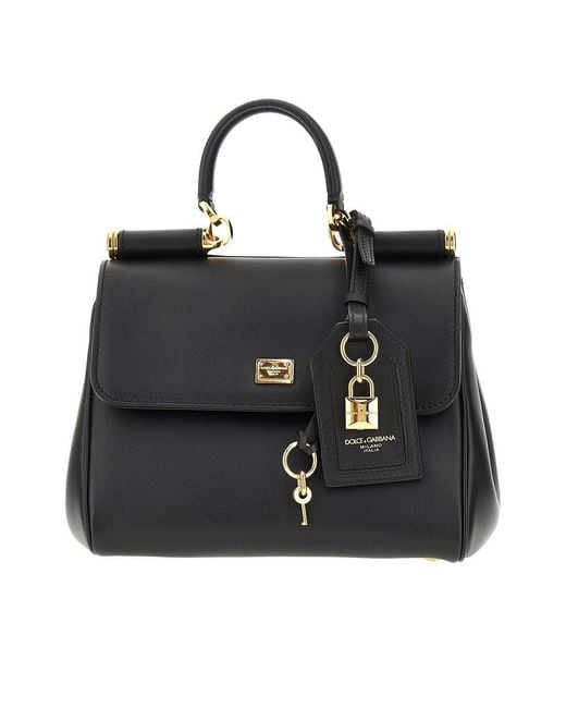 Dolce & Gabbana Black Plongé Leather 'My Sicily' Bag