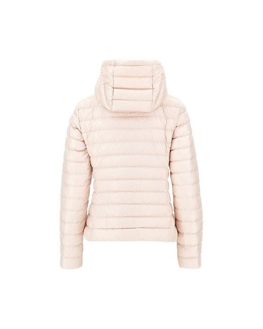 Moncler Pink Padded Nylon Downjacket With Logo Patch