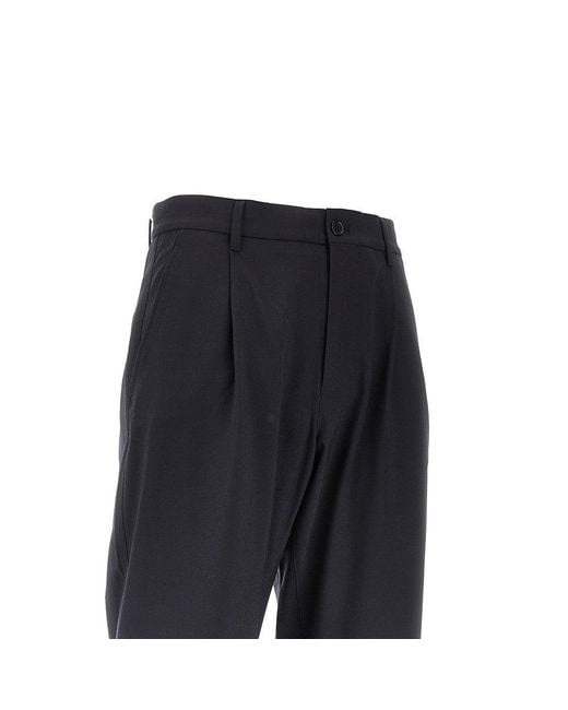 Aspesi Black Technowool Flannel Pants for men