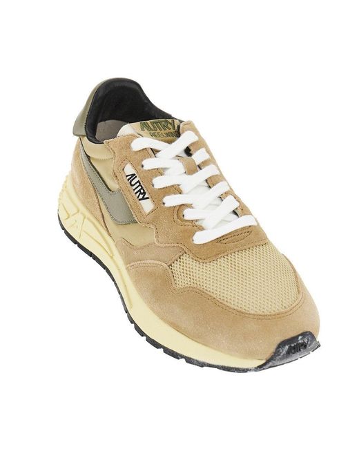 Autry Natural Suede And Nylon Reelwind Low Sneakers for men