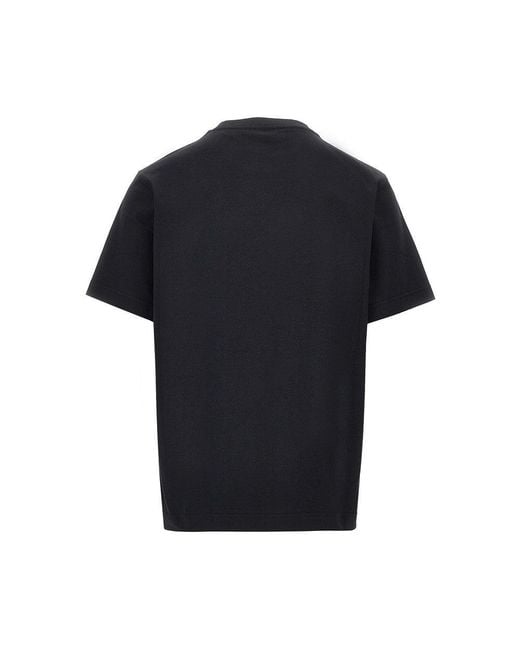 Burberry Black 'Knight Stamp' Embroidery T-Shirt for men