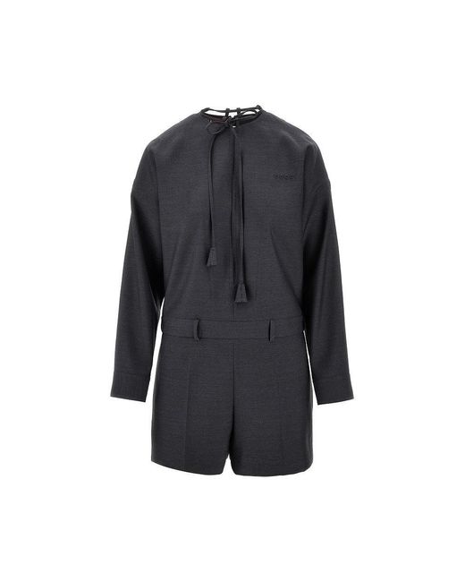 Gucci Blue Light Wool Mini Jumpsuit