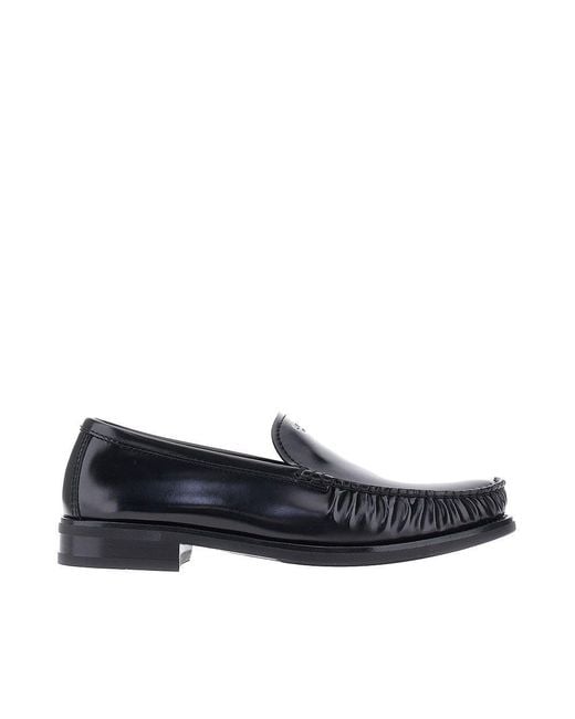 Prada Blue Brushed Leather Loafers 8 for men
