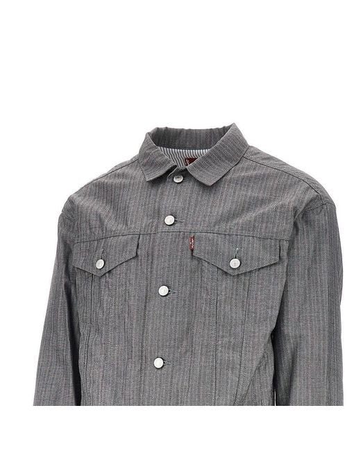 Junya Watanabe Gray X Levi's Pinstriped Jacket for men
