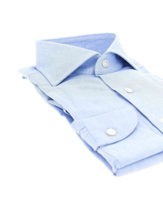 Borriello Blue Oxford Cotton Shirt for men