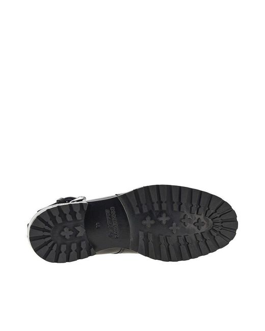 DSquared² Black Leather Boots With Debossed Logo for men