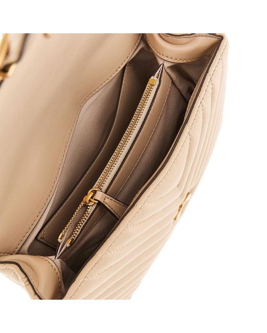 Pinko Metallic Chevron Nappa Leather Mini Love Lady Puff Bag