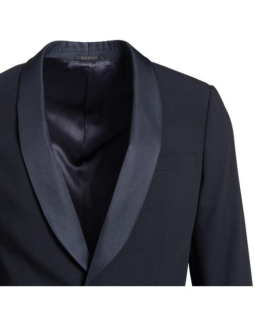 Giorgio Armani Blue Wool Crepe Soho Tuxedo Suit for men