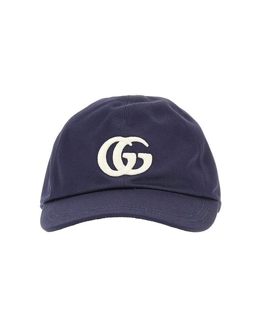 Gucci Blue Gabardine Baseball Cap With Embroidery Kids for men