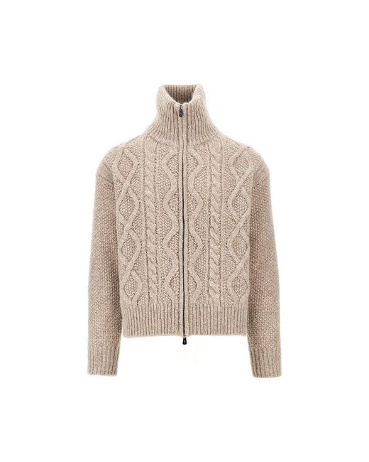 Piacenza 1733 Natural Cashmere-Blend Cable Knit Cardigan for men
