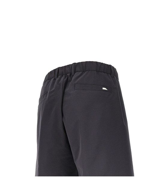 Herno Gray Technical Seersucker Shorts for men