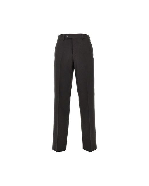 Fendi Black Wool-Blend Tailored Pants for men