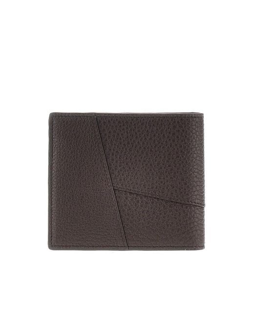 Loewe Brown Grained Leather 'Puzzle' Bi-Fold Wallet for men