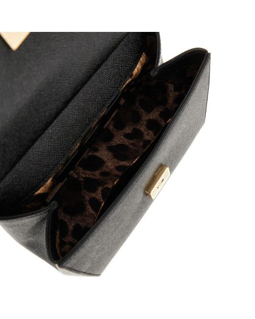 Dolce & Gabbana Black Dauphine Leather Medium 'Sicily' Bag