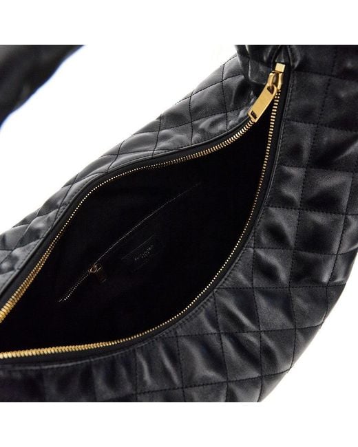 Saint Laurent Gray 'Icare' Quilted Nappa Leather Hobo Bag
