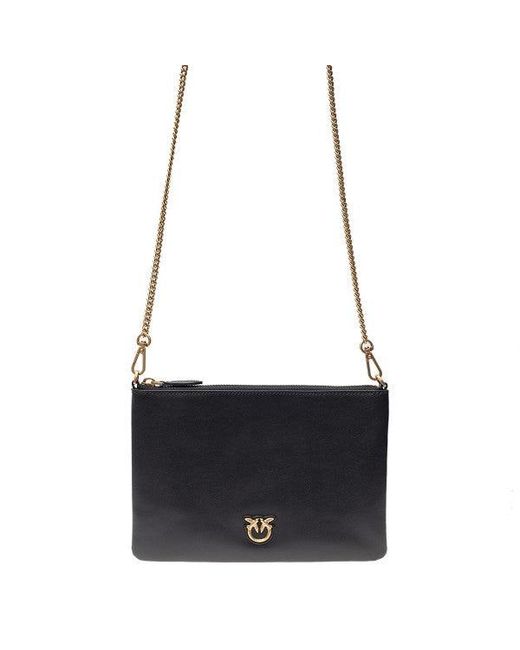 Pinko Black Flat Classic Leather Pouch