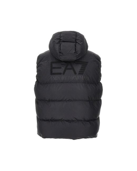 EA7 Blue Padded Micro Ripstop Vest for men