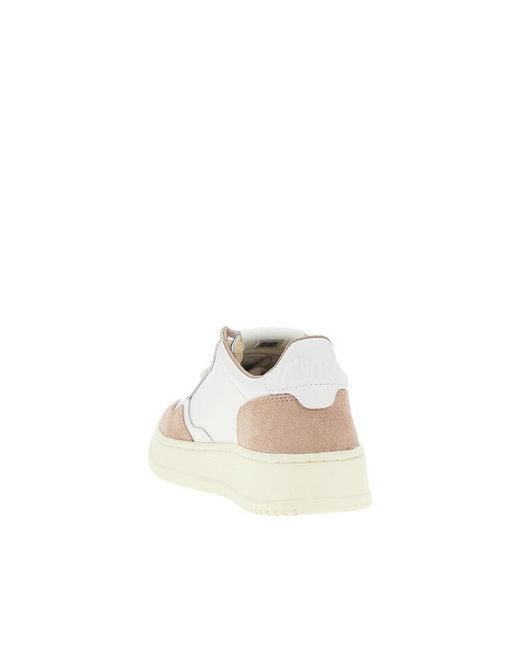 Autry White Suede And Leather Medalist Low Sneakers