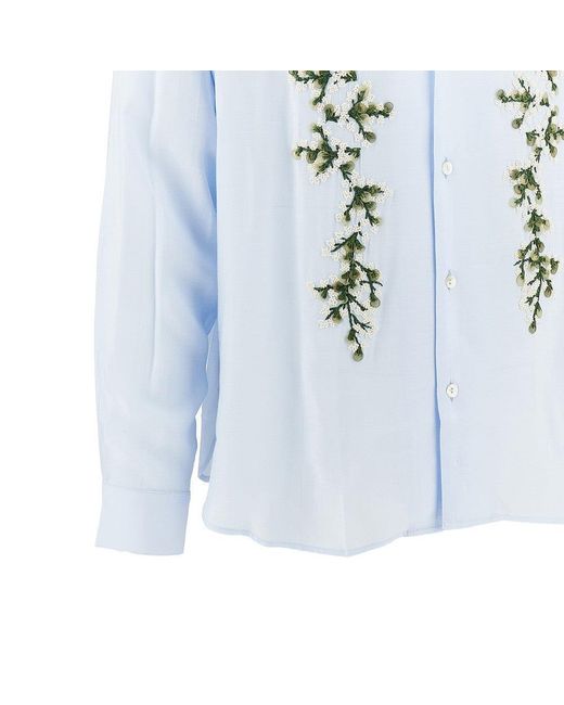 BAZISZT Blue 'Tinees' Embroidered Shirt for men