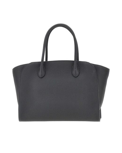 The Row Black 'Marlo 12' Grained Leather Bag