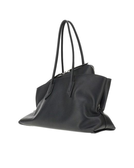 The Attico Black Leather Medium 'La Passeggiata' Bag
