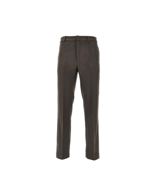 Emporio Armani Gray Wool And Cashmere-Blend Chino Pants for men
