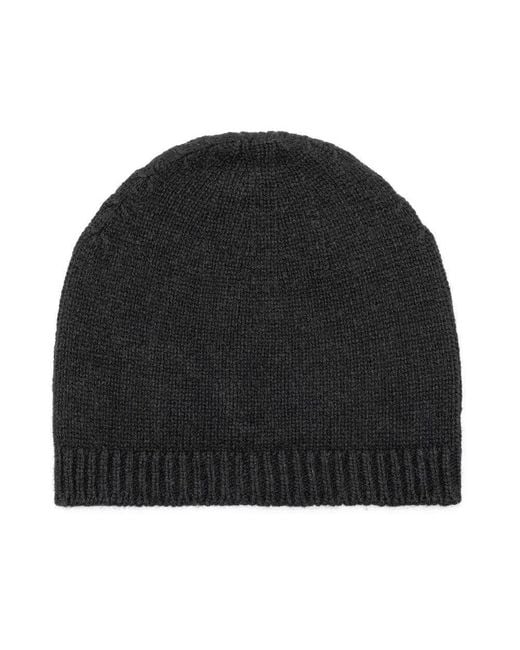 Emporio Armani Black Cashmere Beanie Hat for men