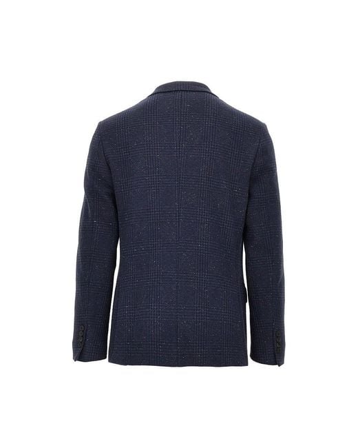 Etro Blue Mouliné Tweed Single-Breasted Jacket for men