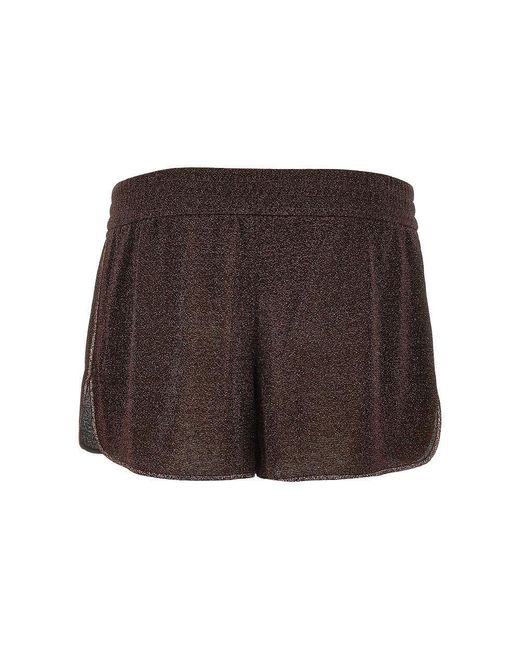 Oseree Brown 'Lumière' Lurex Jersey Shorts
