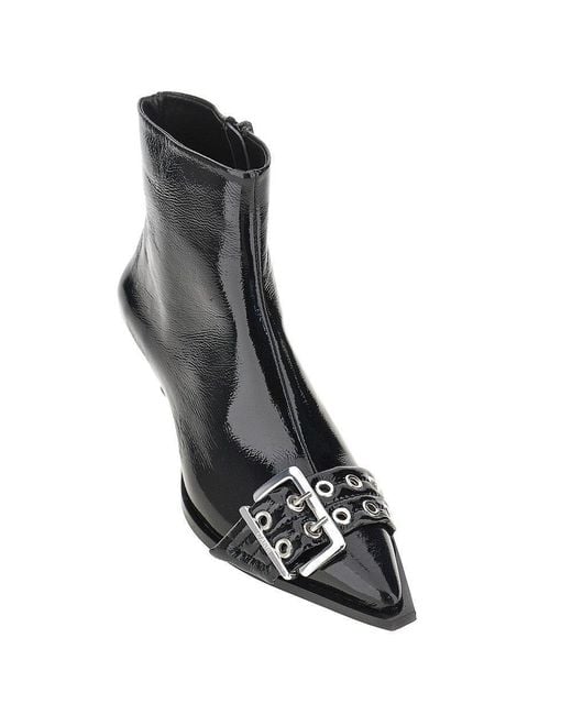 Ganni Black Faux Leather Boots