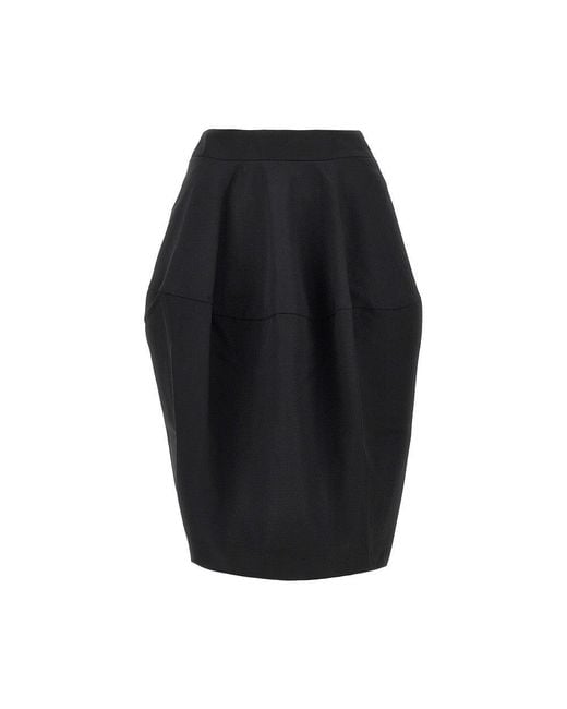 Jacquemus Black 'Ovalo' Wool Skirt