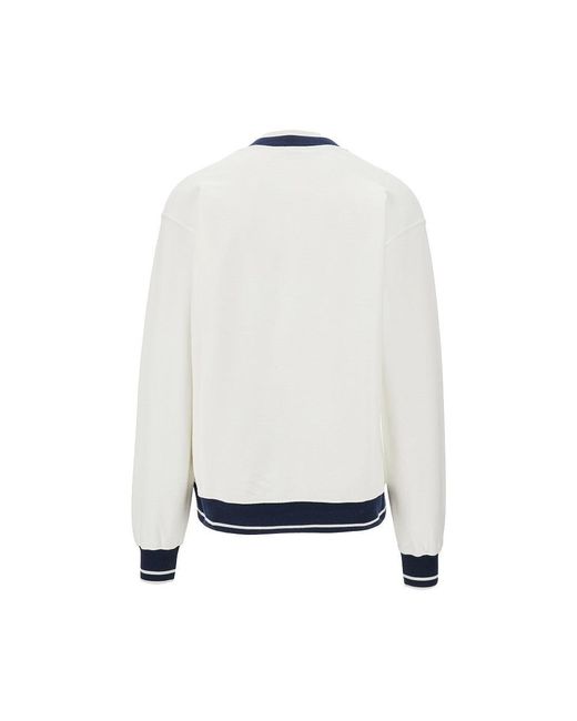 Felpa Con Scollo A V E Logo Ricamato Uomo di 1989 STUDIO in White da Uomo